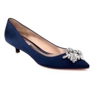 Badgley Mischka Vail Embellished Kitten Heel Pump - brand new with box